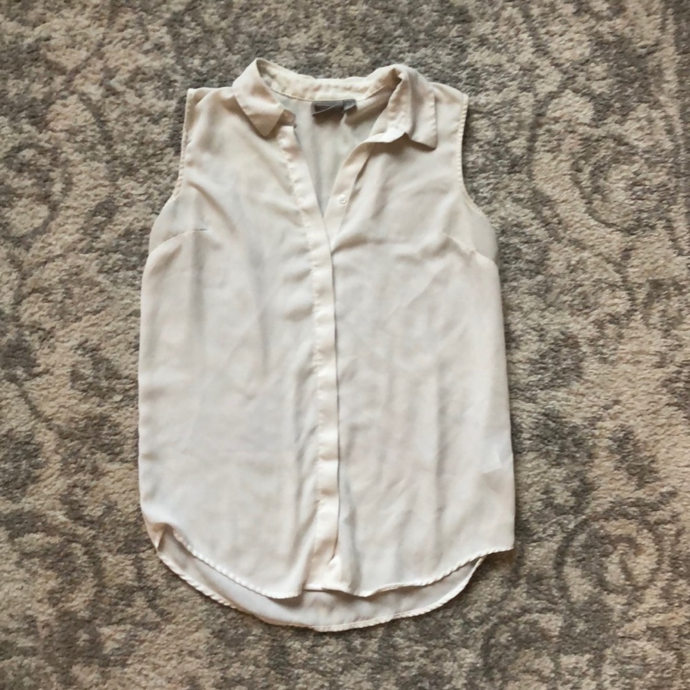 Asos sleeveless button down in white, size 00